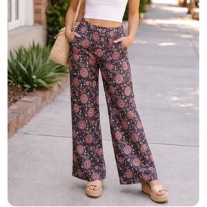 The Pyramid Collection Bohemian Wide-Leg Corduroy Pants